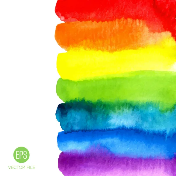 Rainbow, watercolor texture — Vetor de Stock