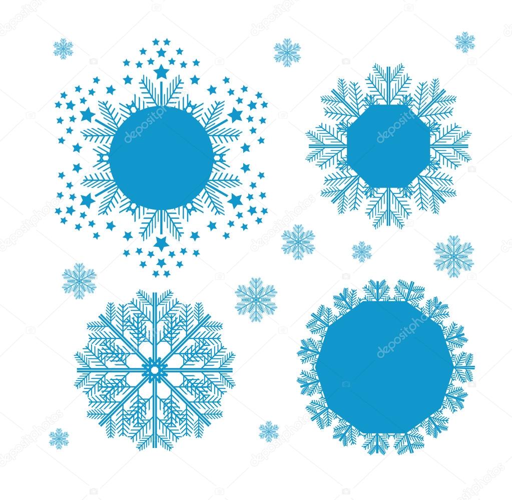 Christmas set with snowflakes.