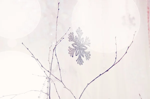 Snowflake in Christmas light — Stock Photo, Image