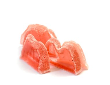 Beyaz arkaplanda jöle şekerler