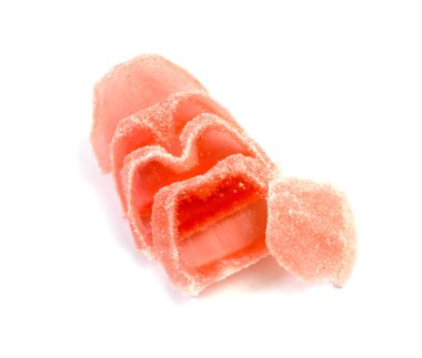 Beyaz arkaplanda jöle şekerler