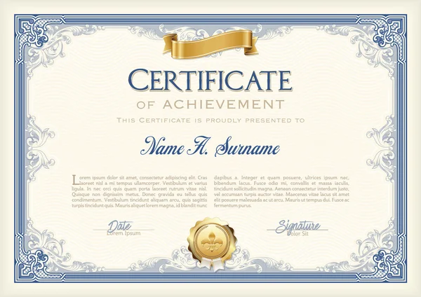 Sertifika altın şerit başarı Vintage çerçevesi. Manzara.