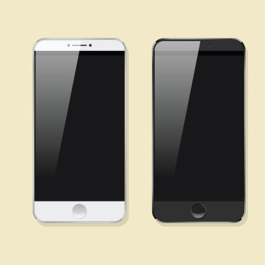 Ofis Resepsiyon üstten görünüm. Smartphone. Simge. 