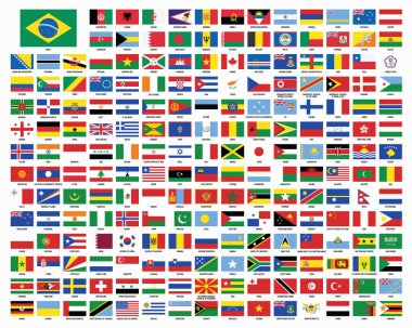 World Flags. Badge. clipart