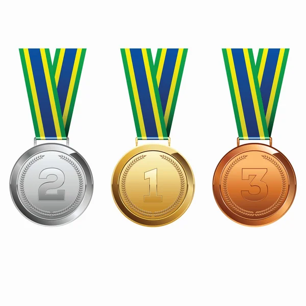 Medalhas com fita. Brasil . —  Vetores de Stock