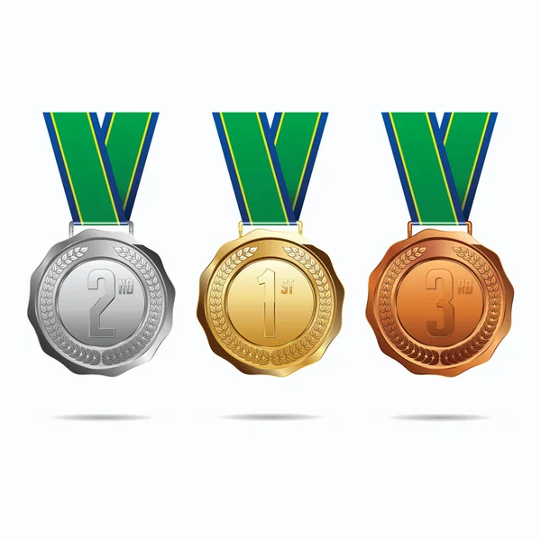 Medalhas com fita. Brasil . —  Vetores de Stock