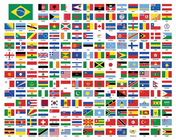 Bandeiras do Mundo. Distintivo . — Vetor de Stock