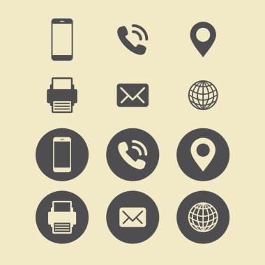Kartvizit Icon Set. Web Simgeler.