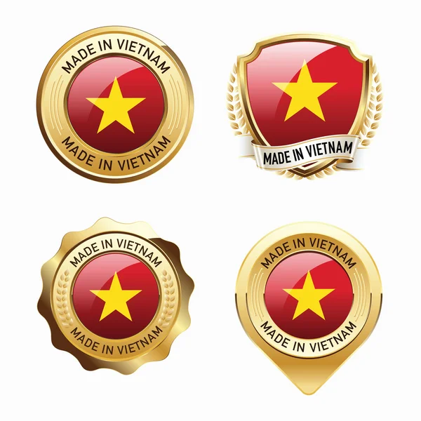 Badges fabriqués au Vietnam . — Image vectorielle