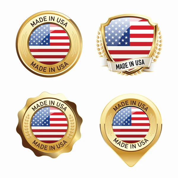 Badges fabriqués aux États-Unis. — Image vectorielle