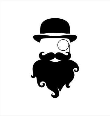Hipster Black and White. clipart