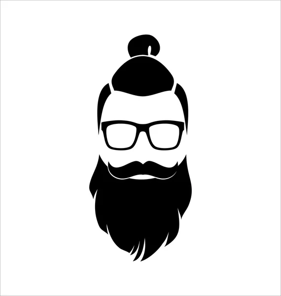 Hipster Blanco y Negro. Topknot . — Archivo Imágenes Vectoriales