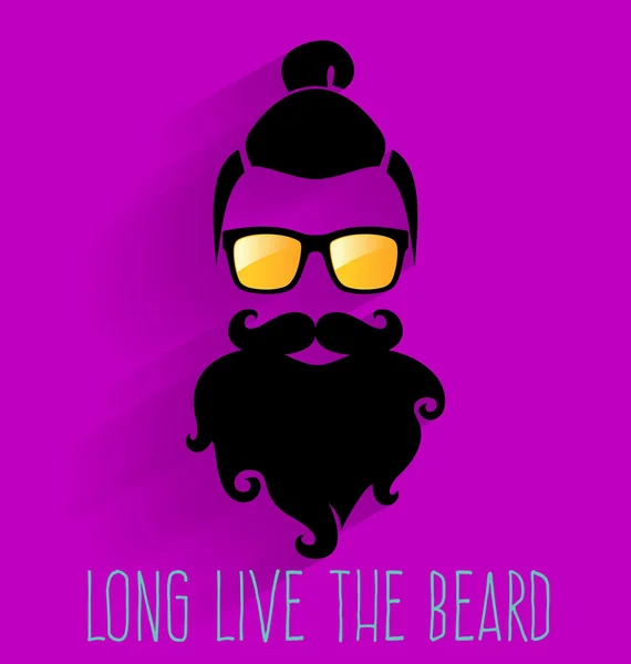 Hipster. ¡Viva la barba! . — Archivo Imágenes Vectoriales
