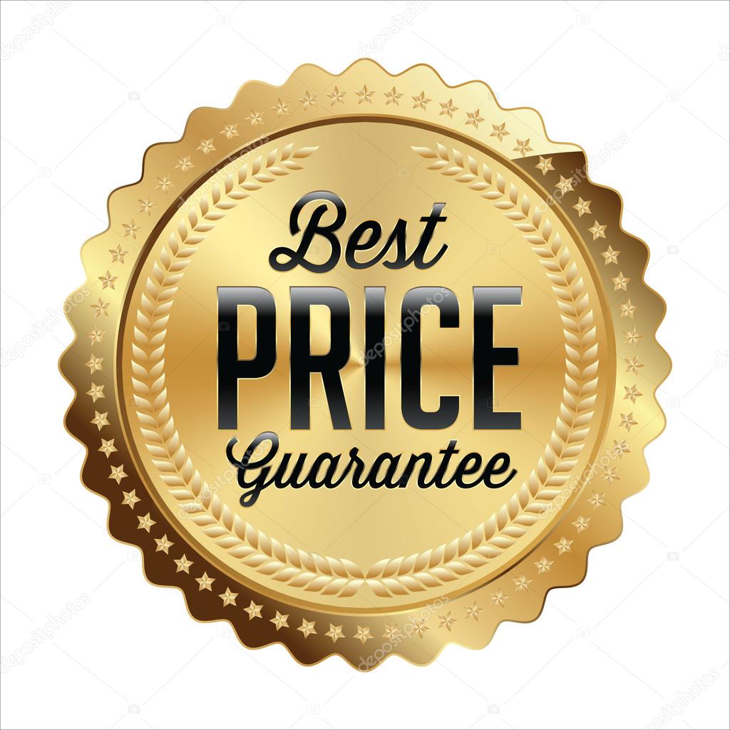 Gold Shiny Luxury Badge on White Background. Best Price.
