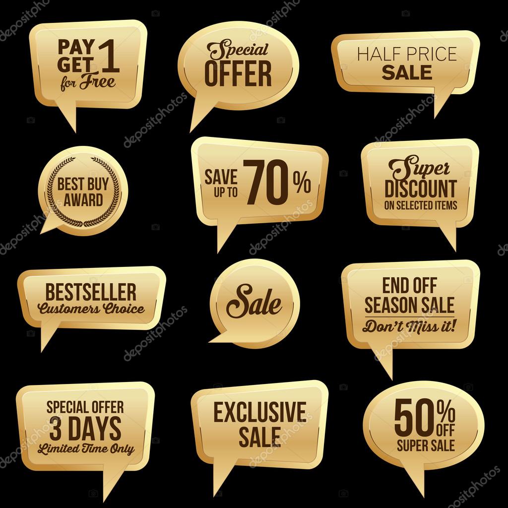 Set of  Promotional Red Web Sale Stickers Collection. Sale, Best Price, Special Offer, Super Discount, Bestseller.