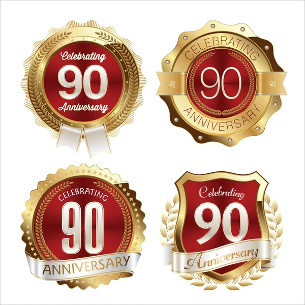 Celebración de los 90 Años de las Insignias de Oro y Rojo — Archivo Imágenes Vectoriales