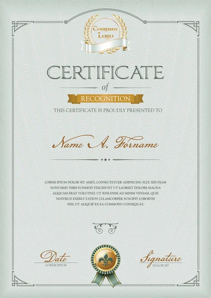 Сертификат о признании — стоковый вектор