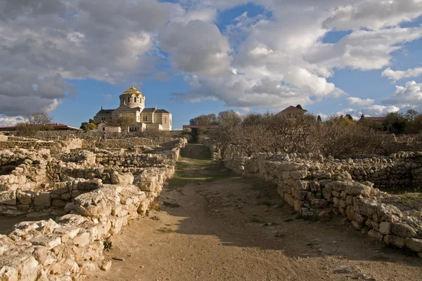 Sewastopol, Khersones, archeologicznych wykopalisk starożytnego miasta — Zdjęcie stockowe