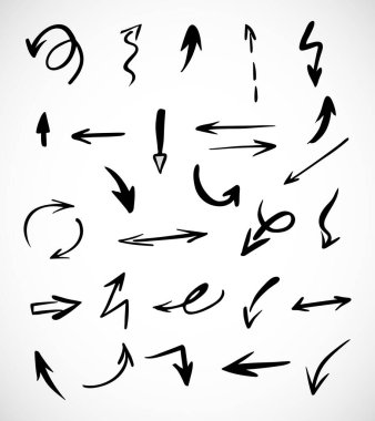 Elle çizilmiş oklar, sunum için elementler