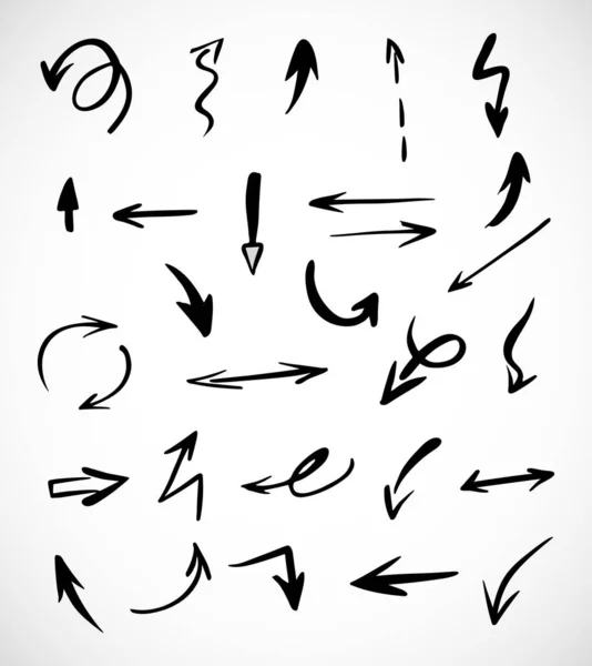 Elle çizilmiş oklar, sunum için elementler