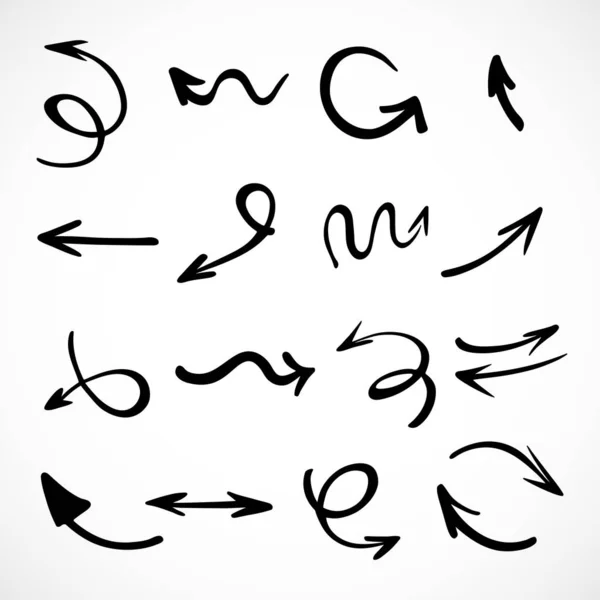 Elle çizilmiş oklar, sunum için elementler