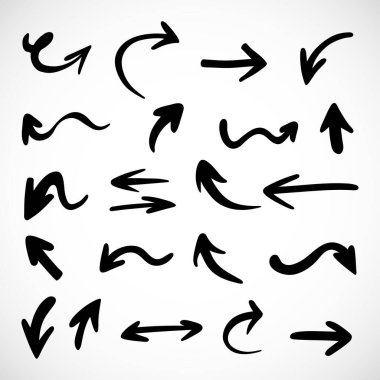 Elle çizilmiş oklar, sunum için elementler