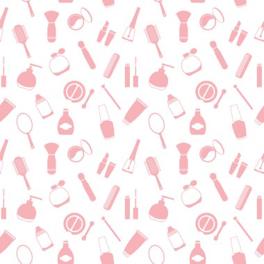 Kozmetik simgelerinin kusursuz dokusu, desen, soyut arkaplan, duvar kağıdı