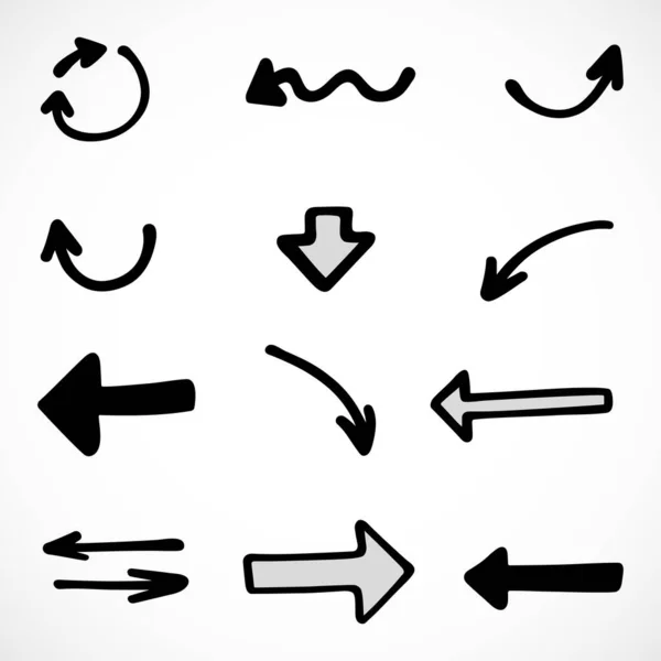 手绘箭头的矢量集 表述要点 — 图库矢量图片
