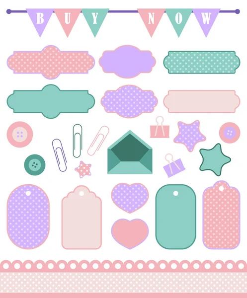 Vector Stickers Price Tag Banner Label Coupon Sale Offers Promotions — Stock Vector