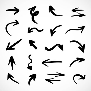 Elle çizilmiş oklar, sunum için elementler