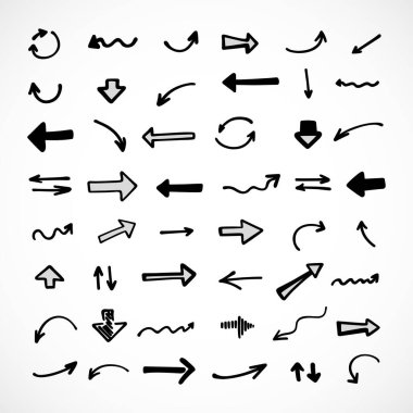 Elle çizilmiş oklar, sunum için elementler