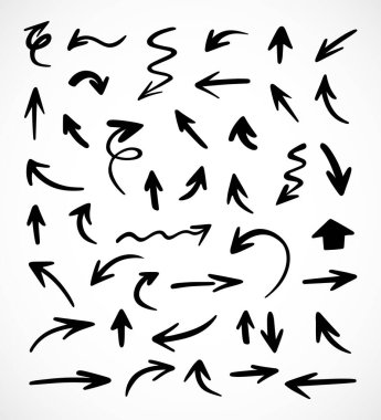 Elle çizilmiş oklar, sunum için elementler