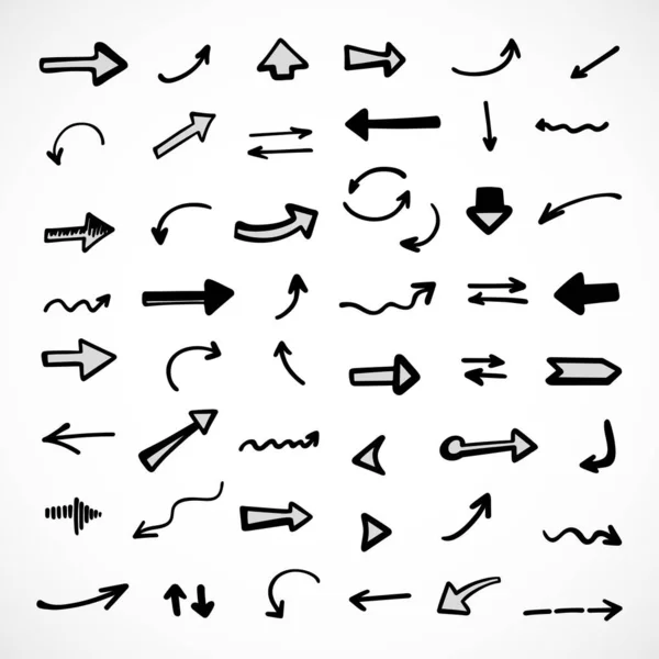 Elle çizilmiş oklar, sunum için elementler