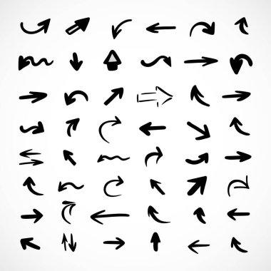 Elle çizilmiş oklar, sunum için elementler