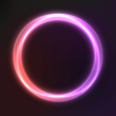 Neon geometrik şekillerden soyut vektör arkaplanı, vektör şablonu, yuvarlak çerçeve, duvar kağıdı