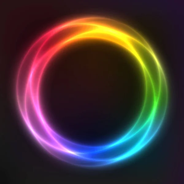 Neon geometrik şekillerden soyut vektör arkaplanı, vektör şablonu, yuvarlak çerçeve, duvar kağıdı