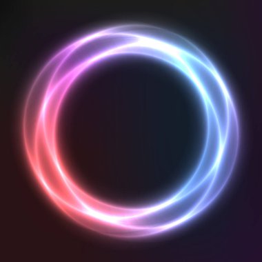  Neon geometrik şekillerden soyut vektör arkaplanı, vektör şablonu, yuvarlak çerçeve, duvar kağıdı