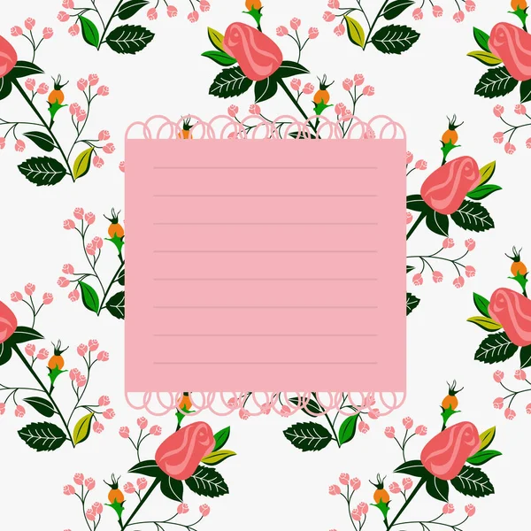 Postkarte Einladung Nahtlose Textur Muster Blume Rose Abstrakter Hintergrund Tapete — Stockvektor