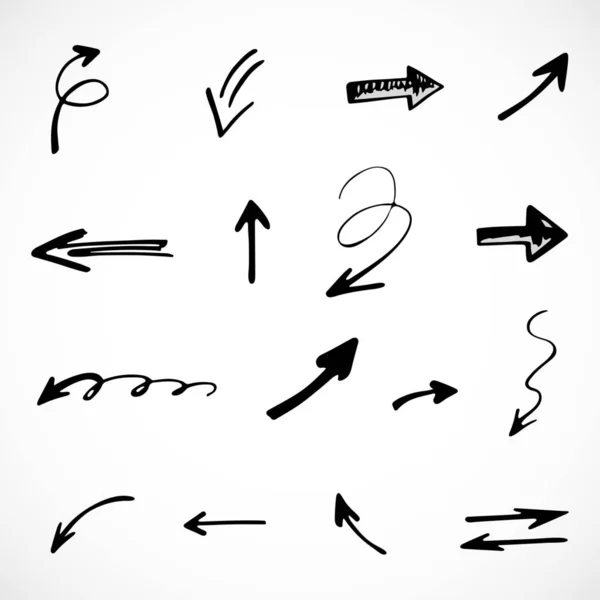 Elle çizilmiş oklar, sunum için elementler