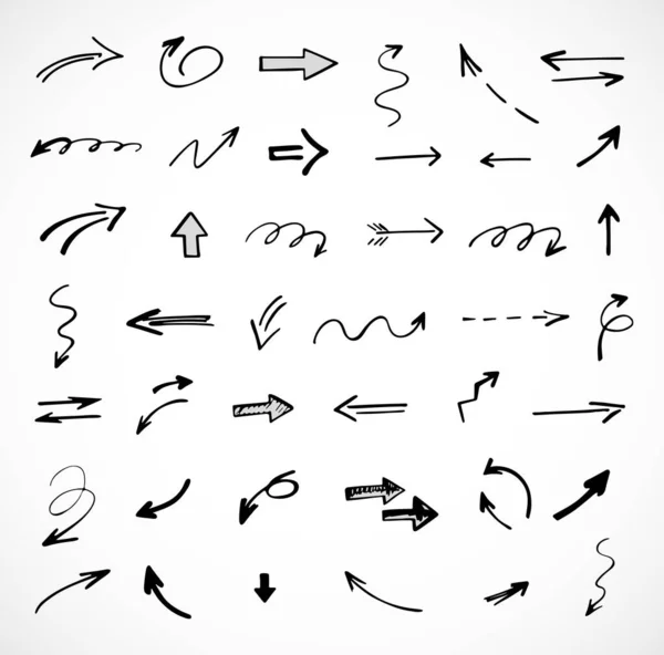 Elle çizilmiş oklar, sunum için elementler