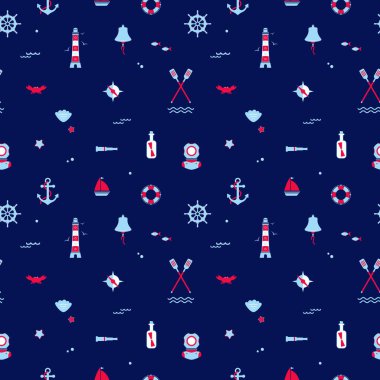 Yelken elementlerinin kusursuz dokusu. Desen, soyut arkaplan, duvar kağıdı. Denizcilik koleksiyonu, deniz seyahat simgeleri.