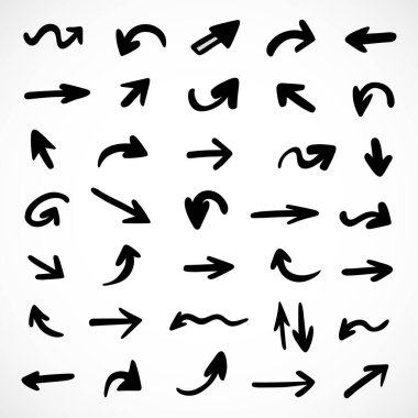 Elle çizilmiş oklar, sunum için elementler