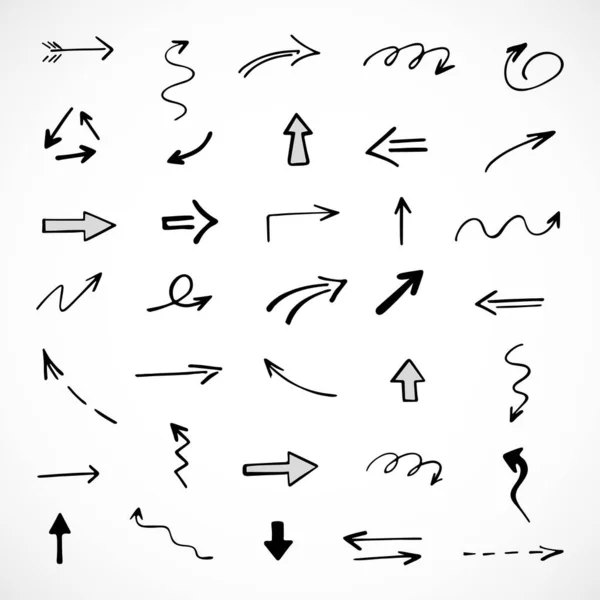 Elle çizilmiş oklar, sunum için elementler