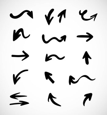 Elle çizilmiş oklar, sunum için elementler