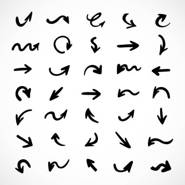 Elle çizilmiş oklar, sunum için elementler