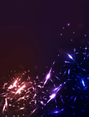 Parçacık dalgalı vektör arkaplanı. Enerji soyut arkaplan, duvar kağıdı. 