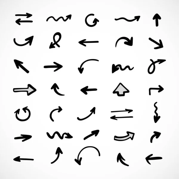 Elle çizilmiş oklar, sunum için elementler