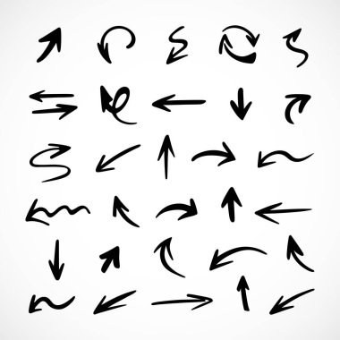 Elle çizilmiş oklar, sunum için elementler