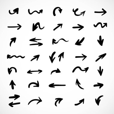 Elle çizilmiş oklar, sunum için elementler