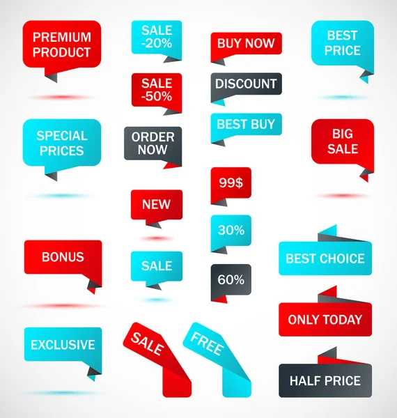 Vektör etiketleri, fiyat etiketleri, afişler, etiketler. Kupon satışı, teklifler ve promosyon vektör şablonu.